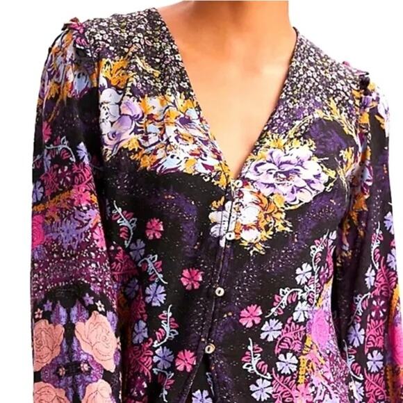 New Free People Marais Printed Midi Dress/Duster w/ Slip  Sz: XS - NWOT Ret$168 - Picture 5 of 8
